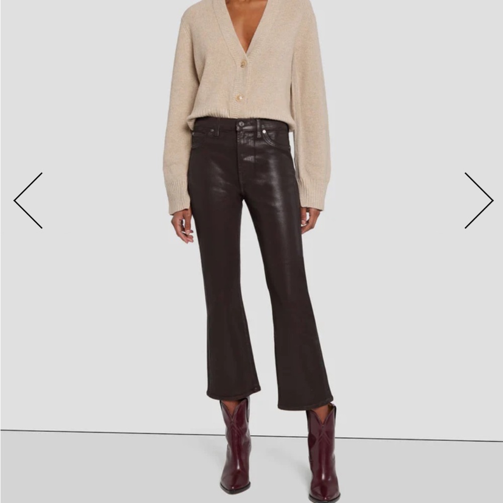 NWT 7 for All Mankind- High waist slim kick in coated chocolate- size 25